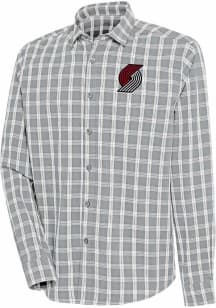 Antigua Portland Trail Blazers Mens Grey Carry Long Sleeve Dress Shirt