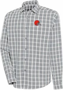Antigua Cleveland Browns Mens Grey Carry Long Sleeve Dress Shirt