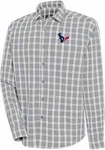 Antigua Houston Texans Mens Grey Carry Long Sleeve Dress Shirt