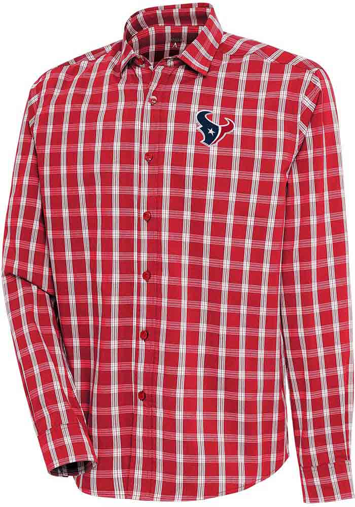 Dick's Sporting Goods Antigua Men's Houston Texans Structure Button Down  Red Dress Shirt