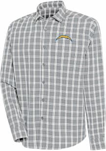 Antigua Los Angeles Chargers Mens Grey Carry Long Sleeve Dress Shirt