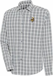 Antigua Minnesota Vikings Mens Grey Carry Long Sleeve Dress Shirt