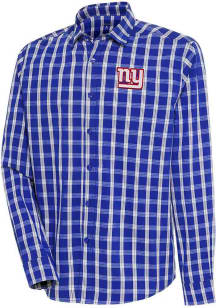 Antigua New York Giants Mens Blue Carry Long Sleeve Dress Shirt