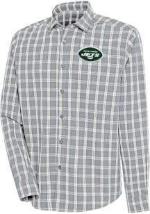 Antigua New York Jets Mens Grey Carry Long Sleeve Dress Shirt