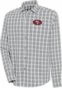 Antigua San Francisco 49ers Mens Grey Carry Long Sleeve Dress Shirt