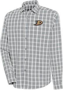 Antigua Anaheim Ducks Mens Grey Carry Long Sleeve Dress Shirt