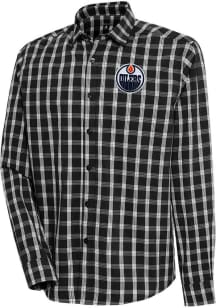 Antigua Edmonton Oilers Mens Black Carry Long Sleeve Dress Shirt
