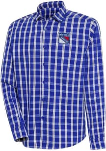 Antigua New York Rangers Mens Blue Carry Long Sleeve Dress Shirt