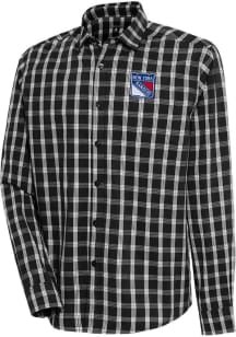 Antigua New York Rangers Mens Black Carry Long Sleeve Dress Shirt