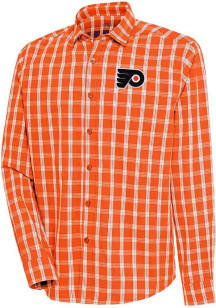 Antigua Philadelphia Flyers Mens Orange Carry Long Sleeve Dress Shirt