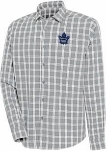 Antigua Toronto Maple Leafs Mens Grey Carry Long Sleeve Dress Shirt