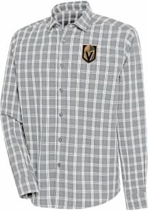 Antigua Vegas Golden Knights Mens Grey Carry Long Sleeve Dress Shirt