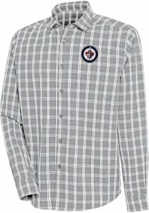 Antigua Winnipeg Jets Mens Grey Carry Long Sleeve Dress Shirt