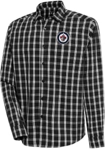 Antigua Winnipeg Jets Mens Black Carry Long Sleeve Dress Shirt