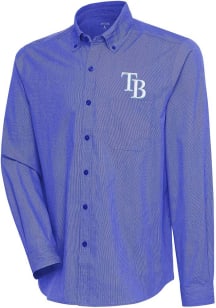 Antigua Tampa Bay Rays Mens Blue Compression Long Sleeve Dress Shirt