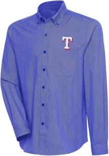 Antigua Texas Rangers Mens Blue Compression Long Sleeve Dress Shirt