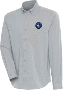 Antigua Montreal Impact Mens Grey Compression Long Sleeve Dress Shirt