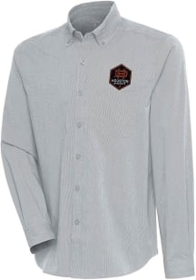 Antigua Houston Dynamo Mens Grey Compression Long Sleeve Dress Shirt