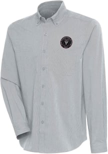 Antigua Inter Miami CF Mens Grey Compression Long Sleeve Dress Shirt