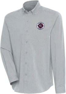 Antigua New England Revolution Mens Grey Compression Long Sleeve Dress Shirt