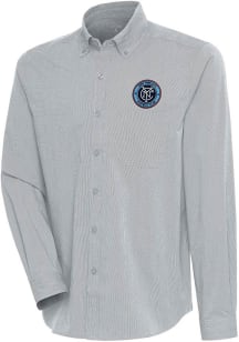 Antigua New York City FC Mens Grey Compression Long Sleeve Dress Shirt