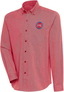 Antigua Detroit Pistons Mens Red Compression Long Sleeve Dress Shirt