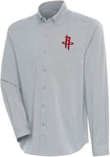 Antigua Houston Rockets Mens Grey Compression Long Sleeve Dress Shirt