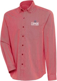 Antigua Los Angeles Clippers Mens Red Compression Long Sleeve Dress Shirt