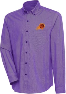 Antigua Phoenix Suns Mens Purple Compression Long Sleeve Dress Shirt