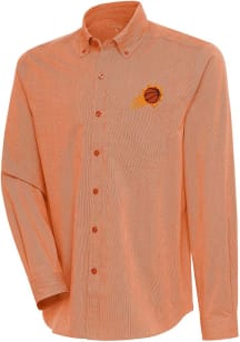 Antigua Phoenix Suns Mens Burnt Orange Compression Long Sleeve Dress Shirt