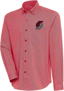 Antigua Portland Trail Blazers Mens Red Compression Long Sleeve Dress Shirt