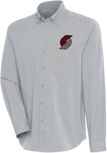 Antigua Portland Trail Blazers Mens Grey Compression Long Sleeve Dress Shirt