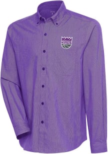 Antigua Sacramento Kings Mens Purple Compression Long Sleeve Dress Shirt