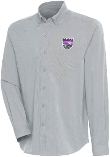 Antigua Sacramento Kings Mens Grey Compression Long Sleeve Dress Shirt
