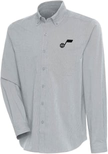 Antigua Utah Jazz Mens Grey Compression Long Sleeve Dress Shirt