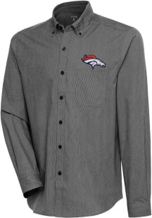 Antigua Denver Broncos Mens Black Compression Long Sleeve Dress Shirt