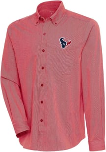 Antigua Houston Texans Mens Red Compression Long Sleeve Dress Shirt