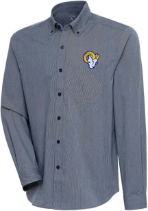 Antigua Los Angeles Rams Mens Navy Blue Icon Compression Long Sleeve Dress Shirt