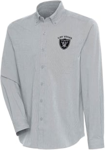 Antigua Las Vegas Raiders Mens Grey Compression Long Sleeve Dress Shirt