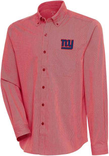 Antigua New York Giants Mens Red Compression Long Sleeve Dress Shirt