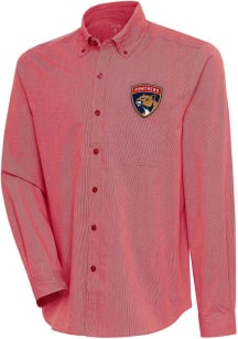 Antigua Florida Panthers Mens Red Compression Long Sleeve Dress Shirt