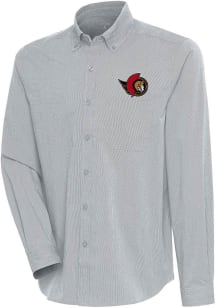 Antigua Ottawa Senators Mens Grey Compression Long Sleeve Dress Shirt