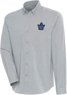 Antigua Toronto Maple Leafs Mens Grey Compression Long Sleeve Dress Shirt