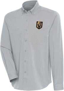 Antigua Vegas Golden Knights Mens Grey Compression Long Sleeve Dress Shirt
