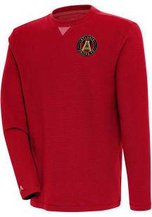 Antigua Atlanta United FC Mens Red Flier Bunker Long Sleeve Crew Sweatshirt