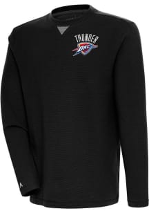 Antigua Oklahoma City Thunder Mens Black Flier Bunker Long Sleeve Crew Sweatshirt