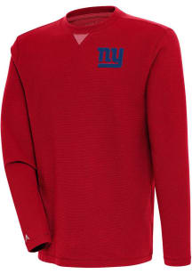 Antigua New York Giants Mens Red Flier Bunker Long Sleeve Crew Sweatshirt