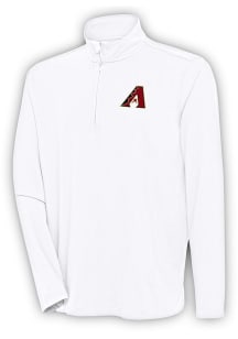 Antigua Arizona Diamondbacks Mens White Hunk Long Sleeve 1/4 Zip Pullover