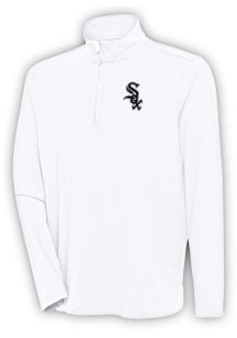 Antigua Chicago White Sox Mens White Hunk Long Sleeve 1/4 Zip Pullover