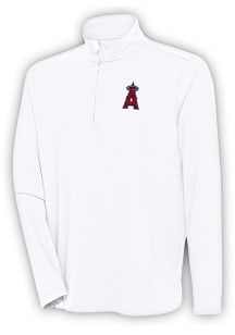 Antigua Los Angeles Angels Mens White Hunk Long Sleeve 1/4 Zip Pullover